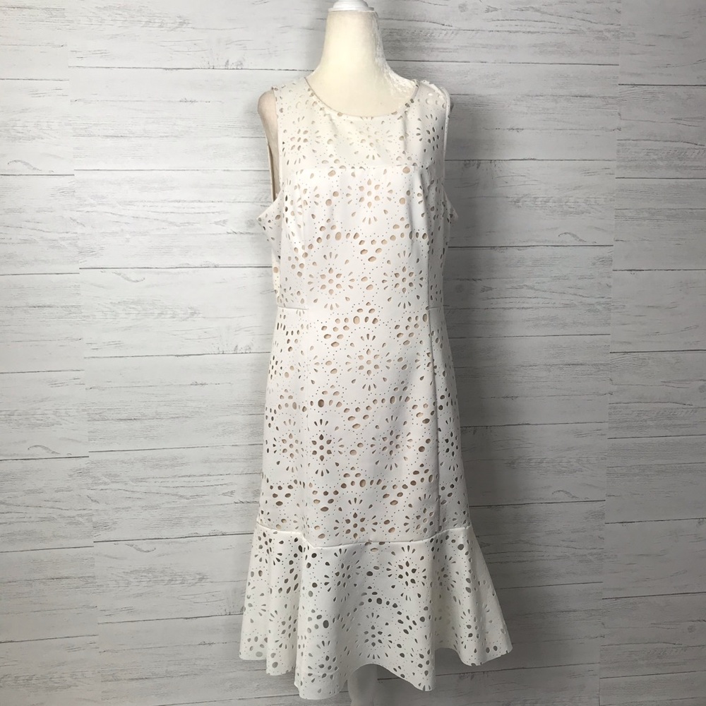 Eliza J Eyelet Drop Waist Sundress